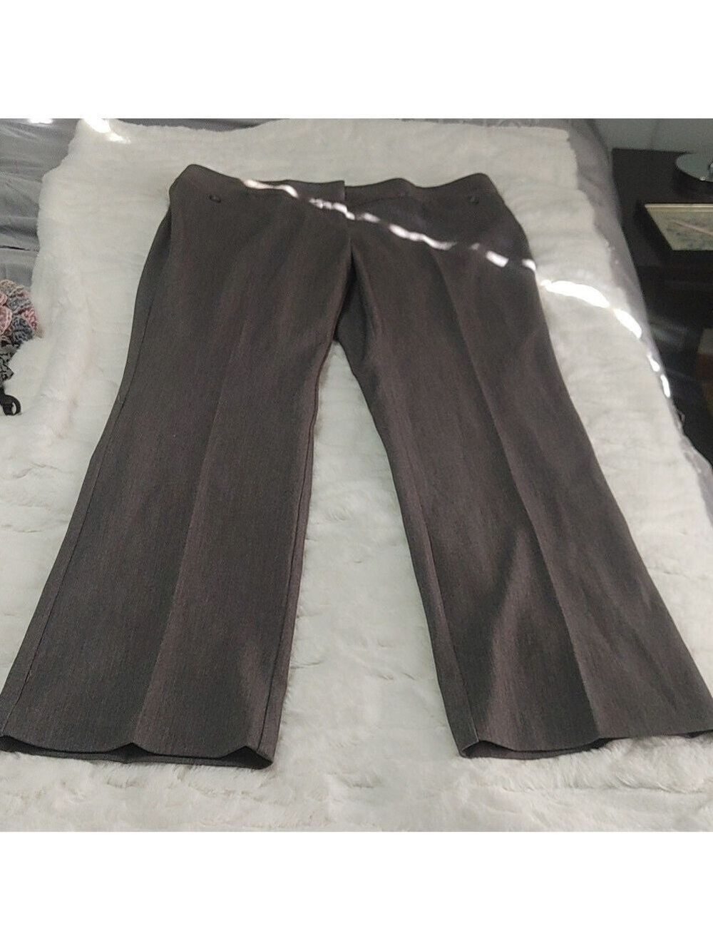 Maurices Dark Grey Dress Pants Wide Leg/Flare 13/14 32" inseam